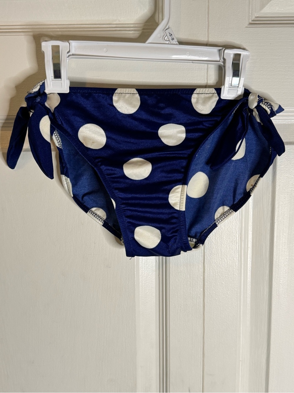 jcpenney Navy and White Polka Dot Swim Bottoms with Side Ties